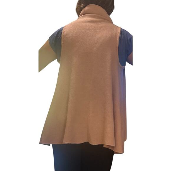 Chic Draped Waterfall Vest – Soft pink open front size Medium - Picture 3 of 3